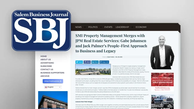 Salem Business Journal - SMI Property Management Merges with JPM Real Estate Services